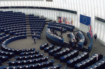 Strasbourg  Letzte Vorbereitungen zur Sitzung des EU Parlaments