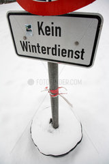 Hamburg  Deutschland  ein Schild mit der Aufschrift Kein Winterdienst