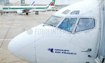 Paris  ein Flugzeug der Air France am Flughafen Charles de Gaulle