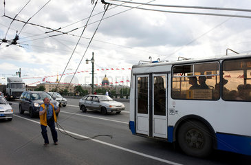 Sankt Petersburg  Russland  Oberleitungsbus