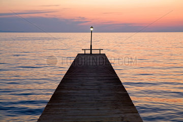 Molivos  Griechenland  Sonnenuntergang am Meer