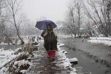 Kaschmir-Srinagar-Schneefall