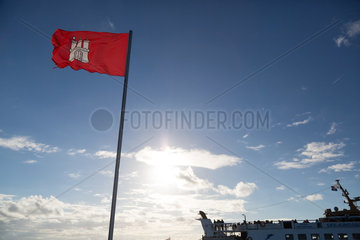 Neuwerk  Deutschland  Hamburger Landesflagge auf der Insel Neuwerk