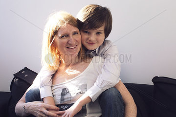 Mother and son  portrait