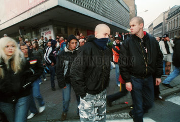 Skinheads beim Marsz Rownosci (Marsch der Gleichheit) in Posen (Poznan)  Polen