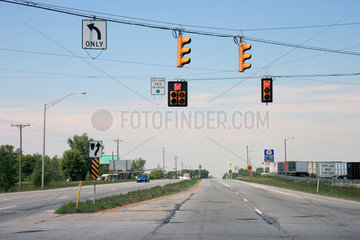 Waterloo  USA  leere Strassenkreuzung in Ohio