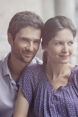 Couple relaxing together  portrait