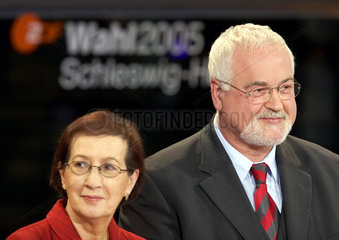 Simonis  SPD  und Carstensen  CDU  bei der Landtagswahl