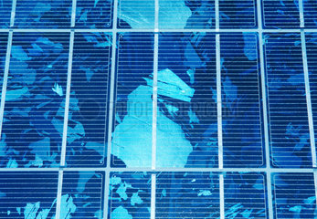 Detail eines Sonnenkollektors zur Solarstromgewinnung