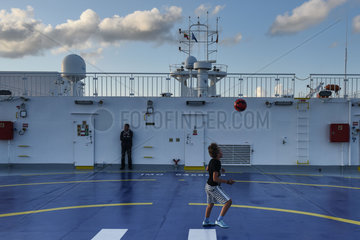 Kiel  Deutschland  mit der Faehre von DFDS Seaways auf dem Weg zur Ostsee