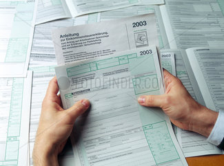 Anleitung und Formulare zur Steuererklaerung 2003