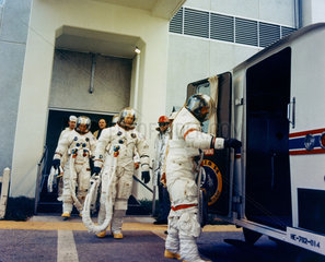 Apollo 14 astronauts performing a test  19 January 1971.