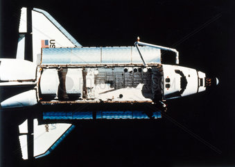 Space Shuttle Challenger in orbit  1983.