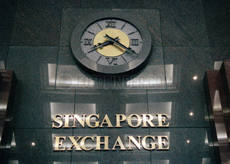 Eingang und Foyer der Boerse in Singapur