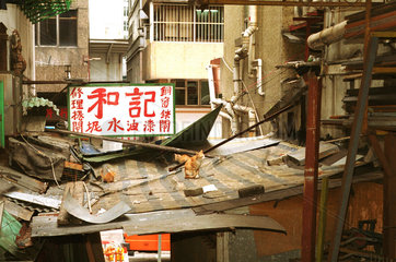 Armut in den Hinterhoefen von Hongkong