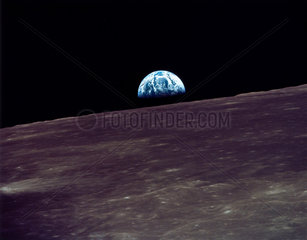 Earthrise over the moon  1969.