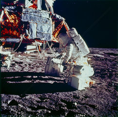 Apollo 12 astronaut and Lunar Module  1969.