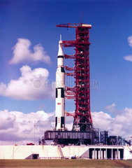 Saturn V rocket on the launch pad  1969.