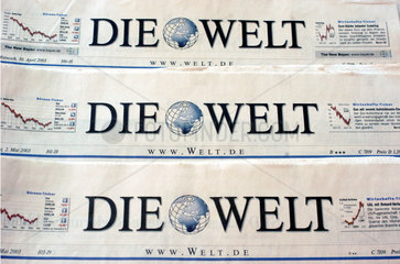 Drei Ausgaben der Berliner Tageszeitung Die Welt