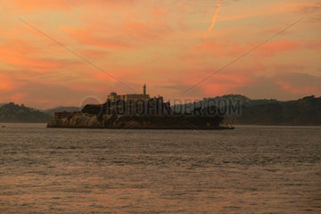 San Francisco  USA  Blick auf die Insel Alcatraz in der Bucht von San Francisco