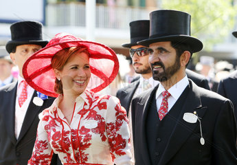 Ascot  Grossbritannien  Sheikh Mohammed bin Rashid al Maktoum und Princess Haya Bint Al Hussein im Portrait