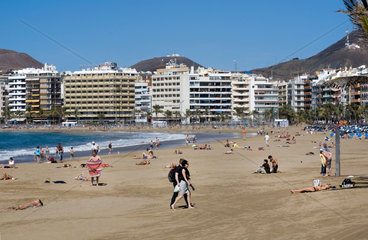 Las Palmas de Gran Canaria  Spanien  Stadtstrand Playa de las Canteras