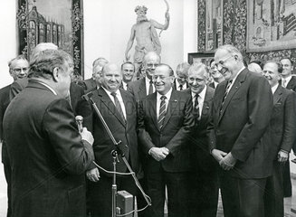 Gratulation Helmut Kohl fuer Franz Josef Strauss  1985