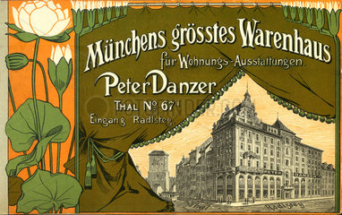 Moebelhaus Peter Danzer  Muenchen  Werbung  1899