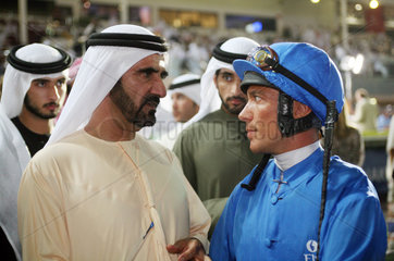 Dubai  Vereinigte Arabische Emirate  Sheikh Mohammed bin Rashid und Jockey