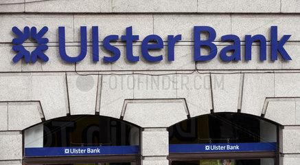 Dublin  Irland  Schriftzug der Ulster Bank