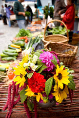 Riedlingen  verschiedene Blumen an einem Marktstand