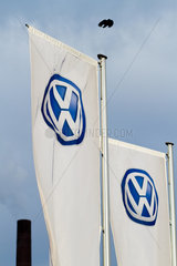 Wolfsburg  Deutschland  VW-Werk  Fahnen der Volkswagen AG