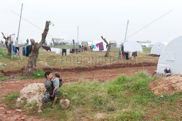Azaz  Syrien  das Fluechtlingslager Azaz Camp an der tuerkischen Grenze