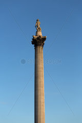 London  Grossbritannien  die Nelsonsaeule am Trafalgar Square