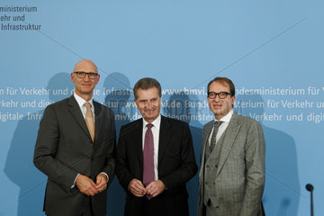 Berlin  Deutschland  Timotheus Hoettges  Guenther Oettinger und Alexander Dobrindt