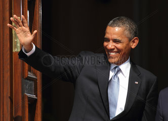 Berlin  Deutschland  US-Praesident Barack Obama im Schloss Bellevue