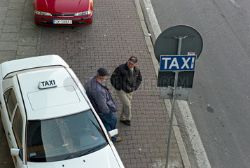 Kattowitz  Polen  wartende Taxifahrer