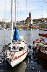 Flensburg  Deutschland  Blick ueber die Flensburger Foerde auf das Ostufer