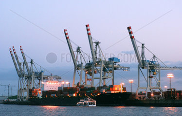 Hamburg  Containerschiff am Tollerort Container Terminal