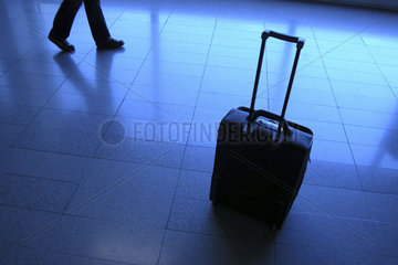 travelling with suitcase