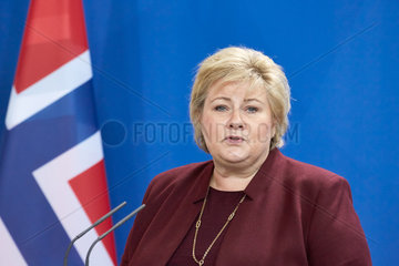 Berlin  Deutschland - Erna Solberg  Ministerpraesidentin von Norwegen.