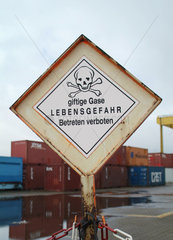 Hamburg  Warnschild -Giftige Gase-