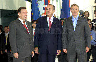 Gerhard Schroeder  Jacques Chirac und Tony Blair