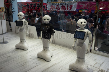 Tokio  Japan  Halbhumanoide Pepper Roboter in Shibuya