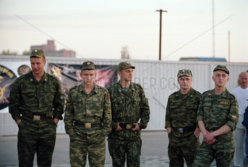Russische Rekruten bei einer Veranstaltung  Kaliningrad  Russland