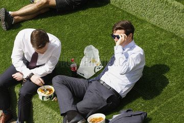 Lunch break at King's Cross in London