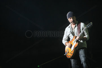 Barcelona  Spanien  Gitarrist The Edge der irischen Rockband U2