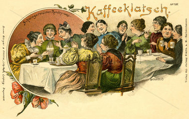 Kaffeeklatsch  Postkarte  1898