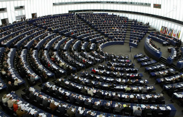 Strasbourg  Abgeordnete des EU-Parlamentes bei der Abstimmung