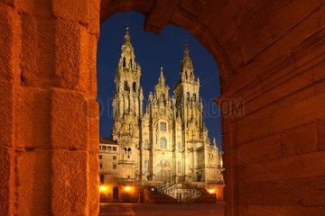 Kathedrale von Santiago de Compostela bei Nacht - Camino de Santiago